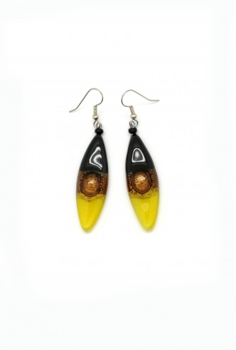 Long Almond Glass Earrings Long Almond Glass Earrings